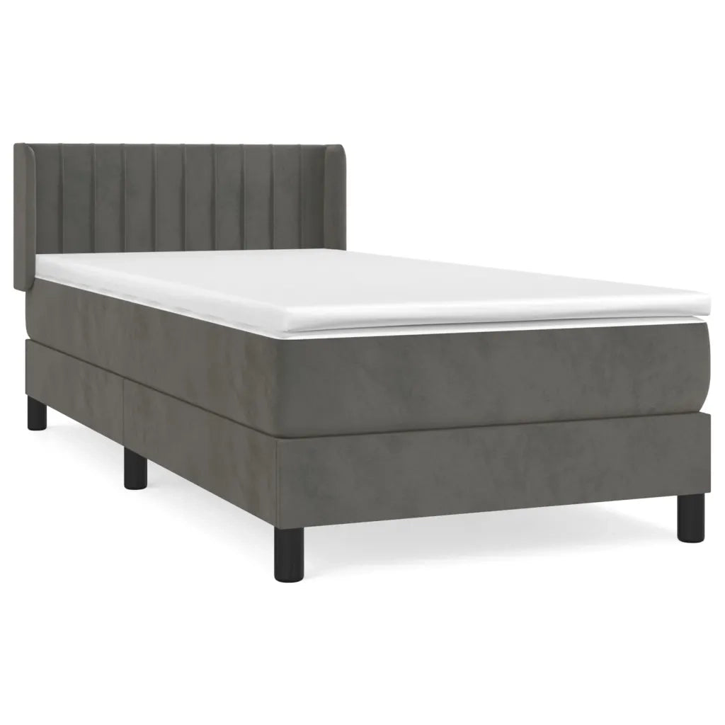 Giroletto a Molle con Materasso-Struttura Letto Grigio Scuro 80x200 cm Velluto 546593