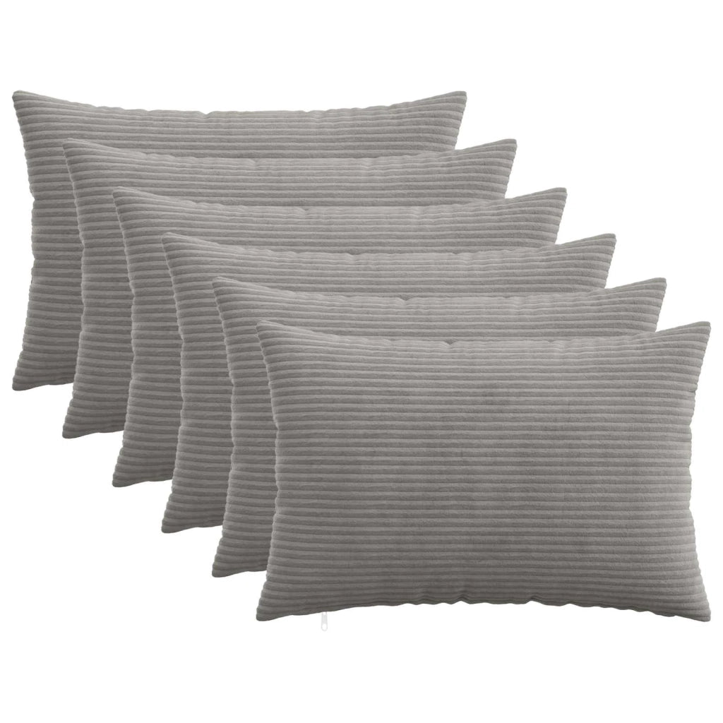 Federa 6 pcs HEERLEN Grigio Chiaro 40 x 60 cm corduroy 909208