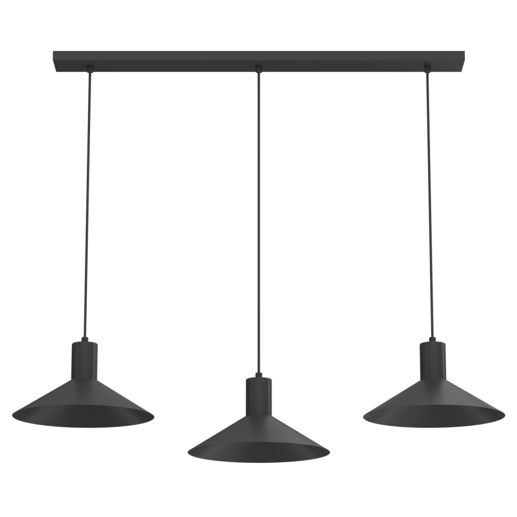 Lampada sospesa Nox 3xGU10 nera metallo minimal