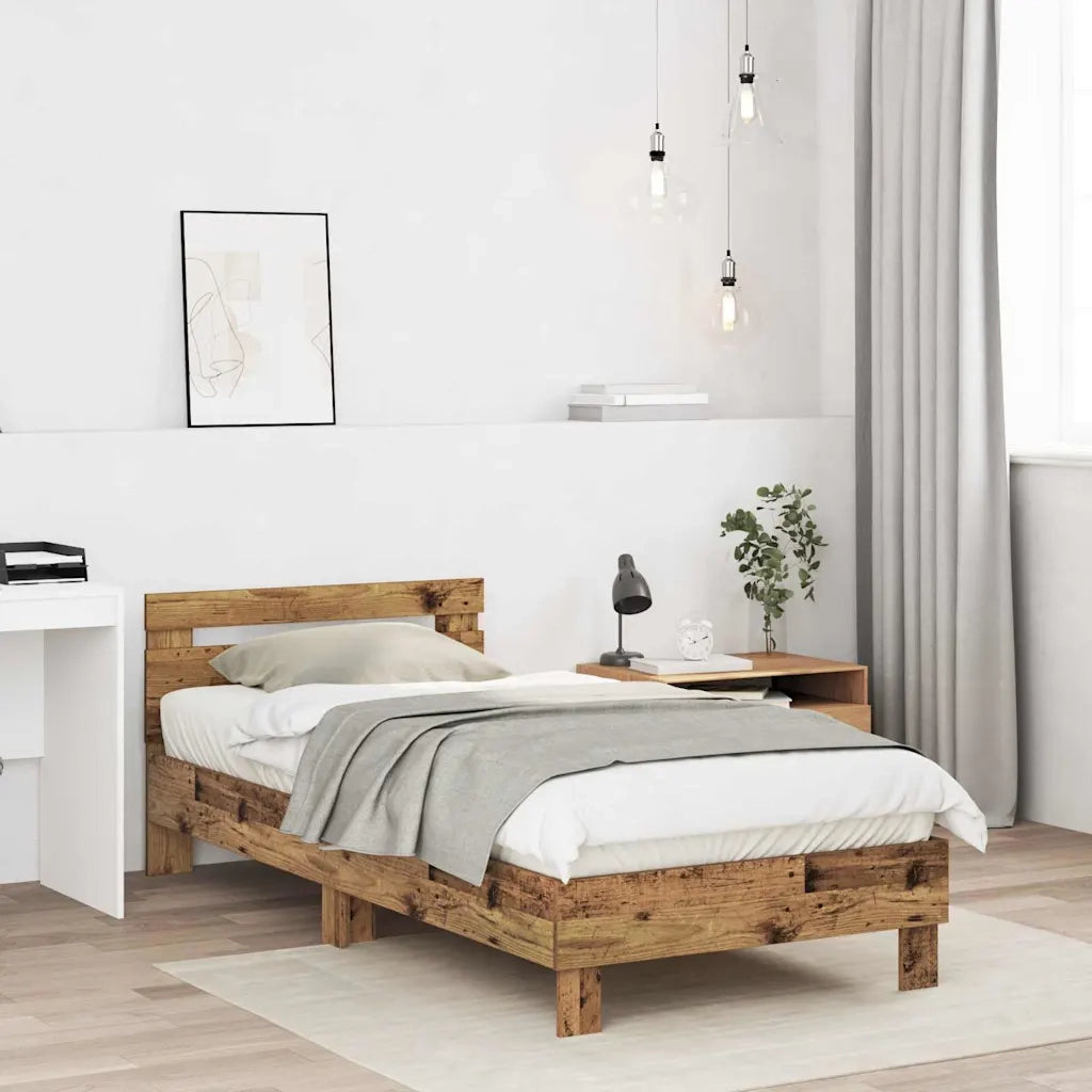Struttura del letto con testiera-Giroletto con Testiera Legno vecchio 203 x 95 x 70 cm