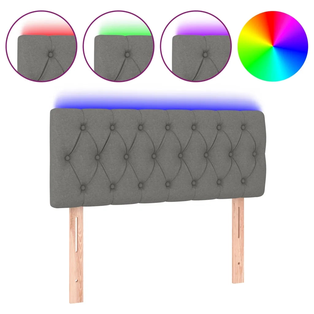 Testiera a LED Grigio Scuro 100x7x78/88 cm in Tessuto 3121939