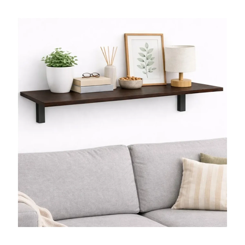 Mensola da Muro da appoggio in Legno nobilitato spessore 1,8 cm in colore Wenge 90x45 cm