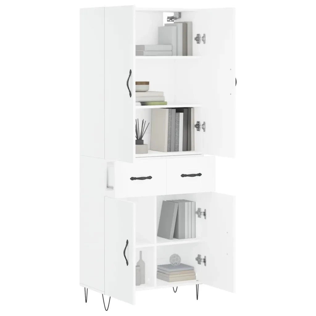 Credenza | Madia | Buffet da pranzo | Armadio da pranzo Bianca 69,5x34x180 cm in Legno Multistrato