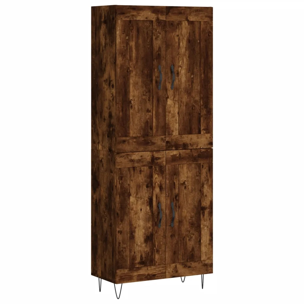 Credenza | Madia | Buffet da pranzo | Armadio da pranzo Rovere Fumo 69,5x34x180 cm in Legno Multistrato