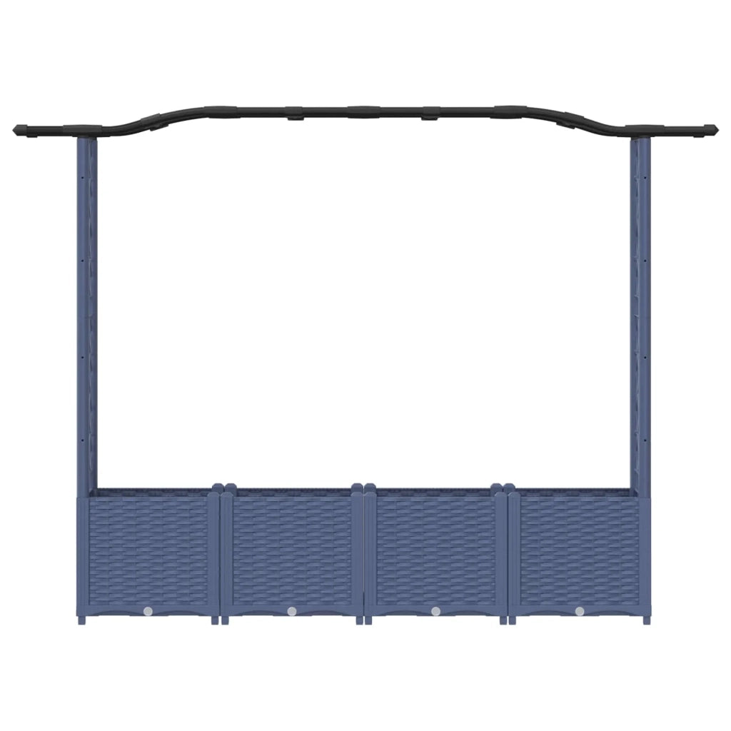 Letto Rialzato con Griglia e Tetto Grigio 204 x 40 x 141 cm PP 42032556