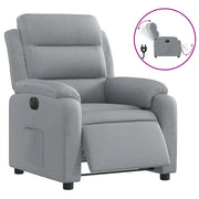 Poltrona | Sedia Relax Elettrica Reclinabile Grigio Chiaro in Tessuto