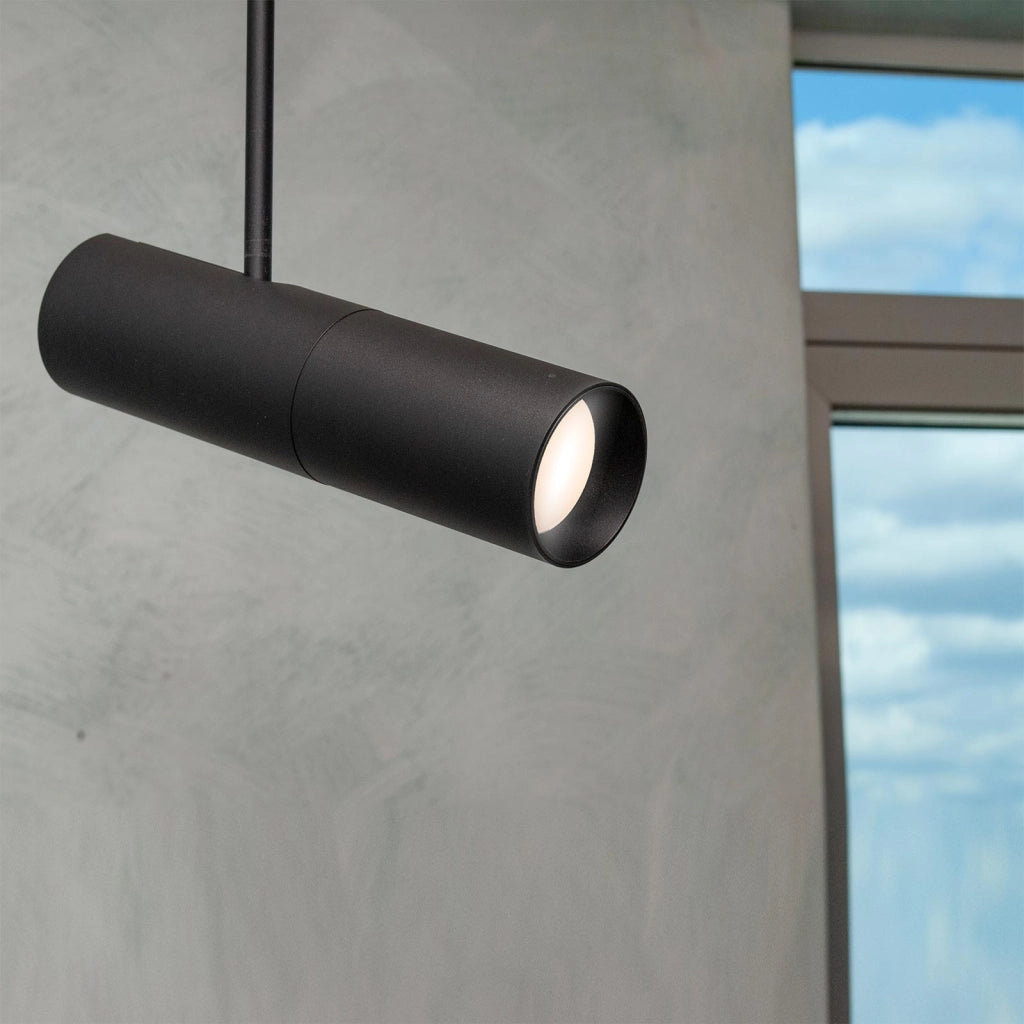 Faretto orientabile lampada sospensione moderna LED GU10 pendente telescopico luci tavolo bar vetrina sala espositiva 230V NERO