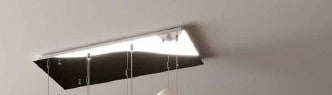 SOSPENSIONE CROMO 7 LUCI RETTANGOLARE VETRI FUME 1181CR-S7 R-FU