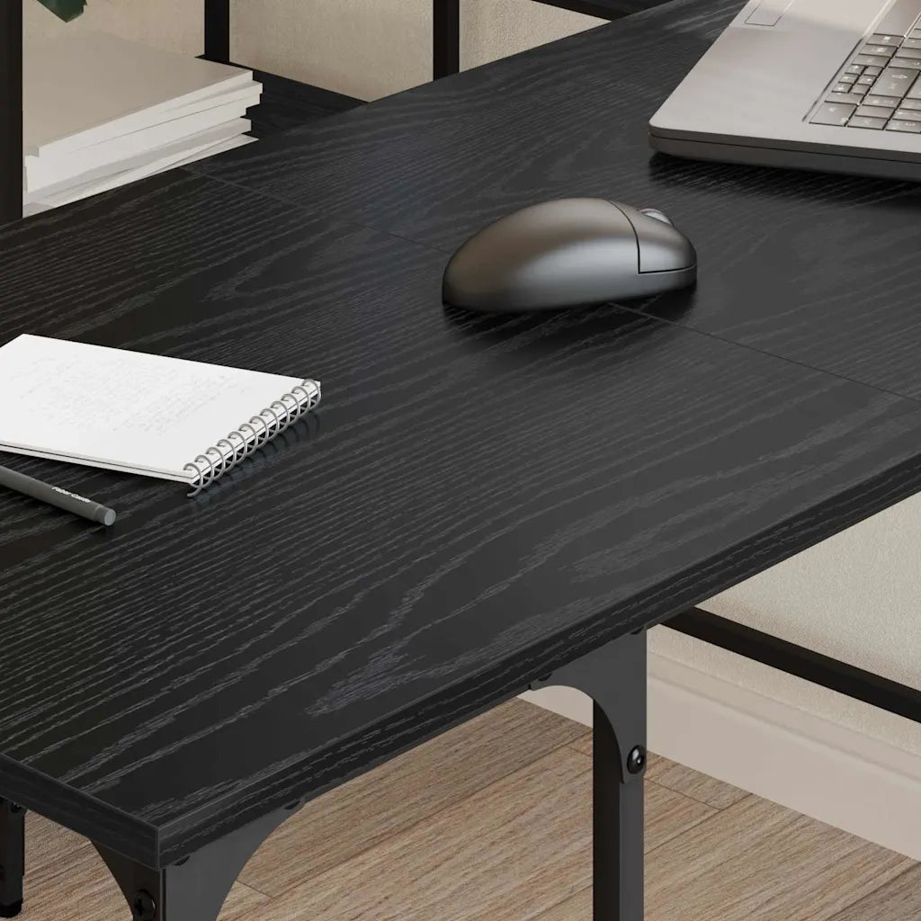 Scrivania | Tavolo da Ufficio Rovere Nero 139 x 139 x 75 cm Legno multistrato