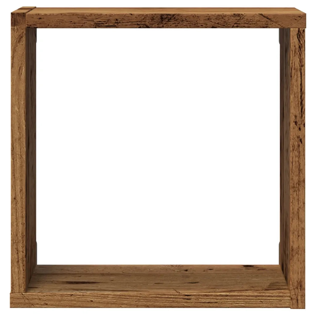 Mensole Parete a Cubo 4 pz Legno Vecchio 30x15x30 cm Truciolato 856577