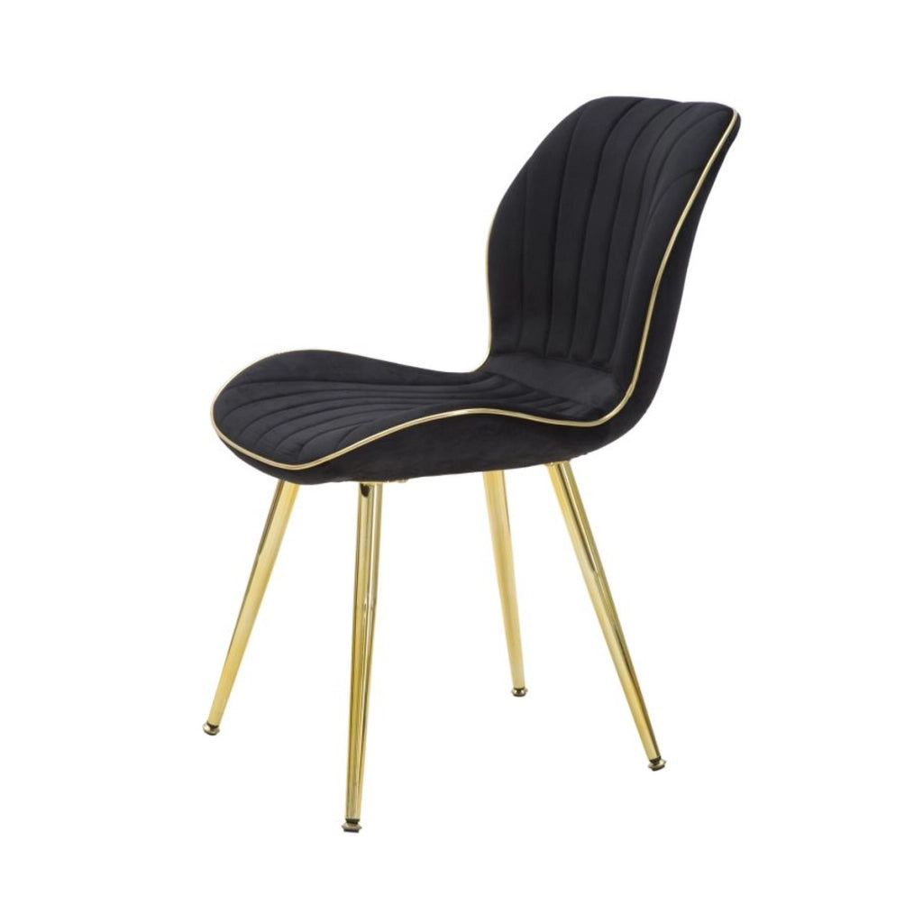 Sedia Paris Space nera e oro in velluto — set 2 pezzi