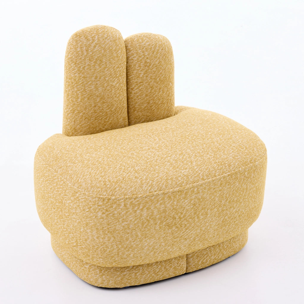 Poltrona pouf a forma di coniglio - con rivestimento morbido - per soggiorno - in tessuto giallo