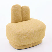 Poltrona pouf a forma di coniglio - con rivestimento morbido - per soggiorno - in tessuto giallo