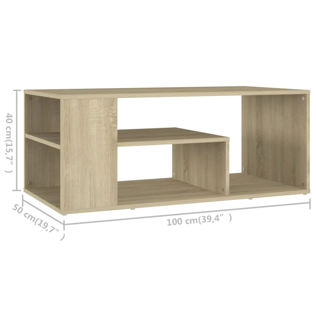 Tavolino da Salotto Rovere Sonoma 100x50x40cm Legno Multistrato 806924