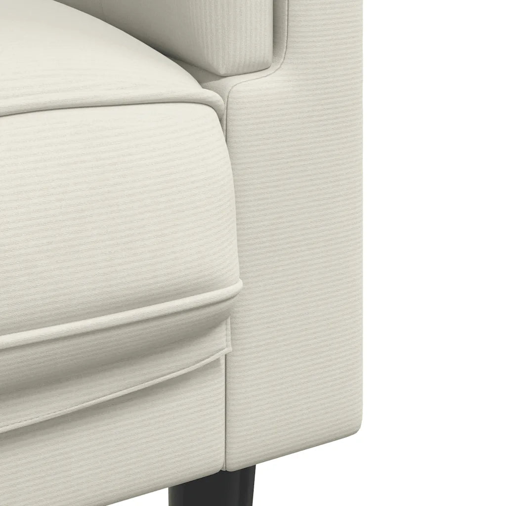 Divano a 3 Posti con Cuscini-Sofa 3 Posti con Cuscini Crema in Velluto