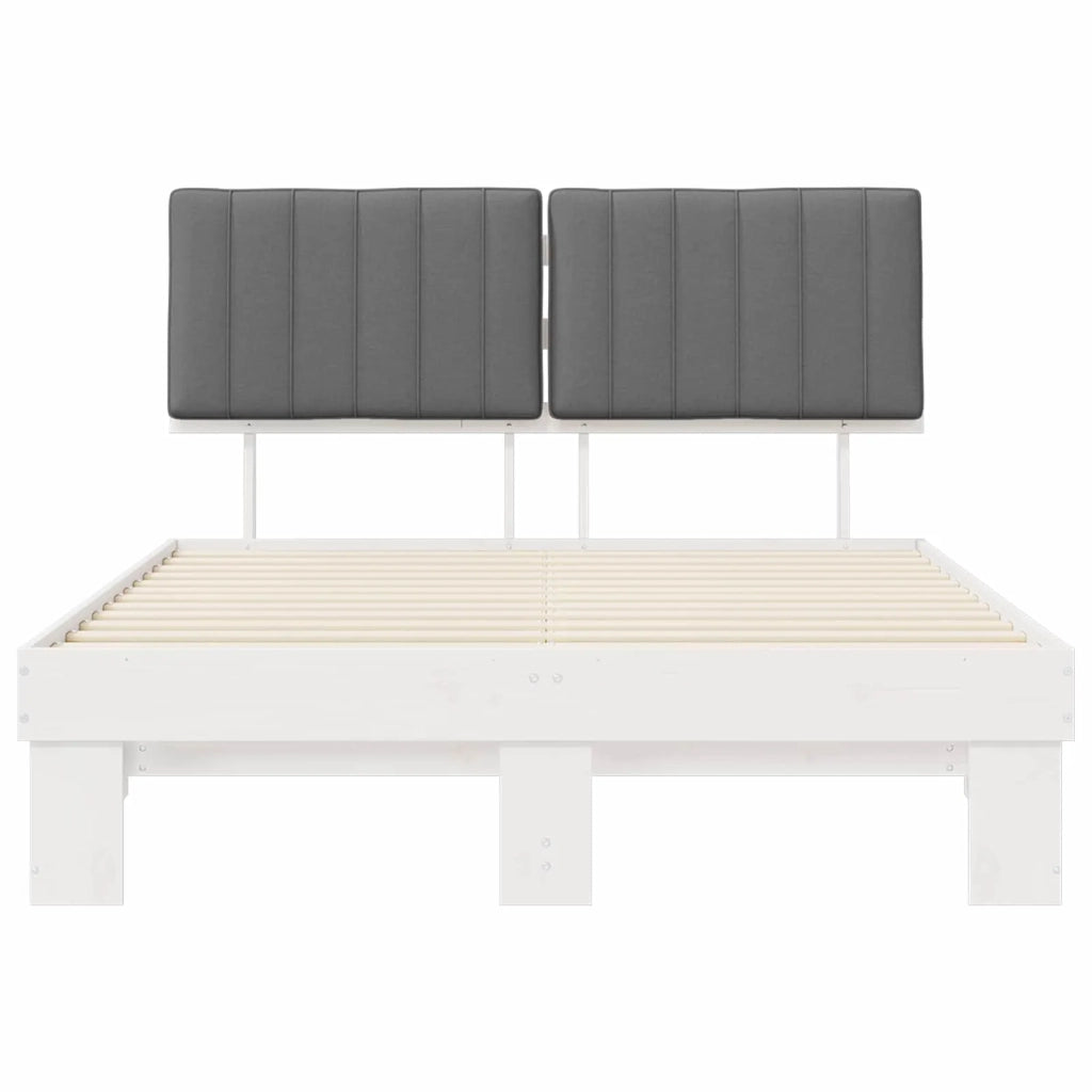 Letto con Testiera Rivestita-Struttura Letto con Testiera Grigio chiaro 140 x 200 cm 923010
