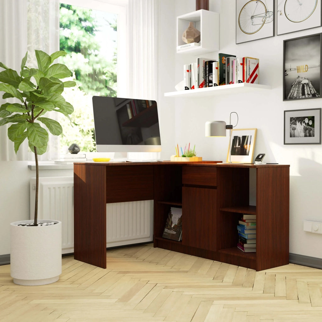 Scrivania angolare AKORD B17 Wengé 120 cm 1 anta 1 cassetto 120x126x79 cm