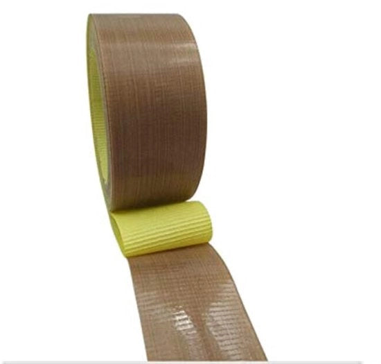 Nastro PTFE selfadesivo - Resistente al calore fino a 300 gradi - Trattamento con fibra di vetro - Diametro 12mm - Lunghezza 10m - Diametro 0,13 mm - Pacco da 1.