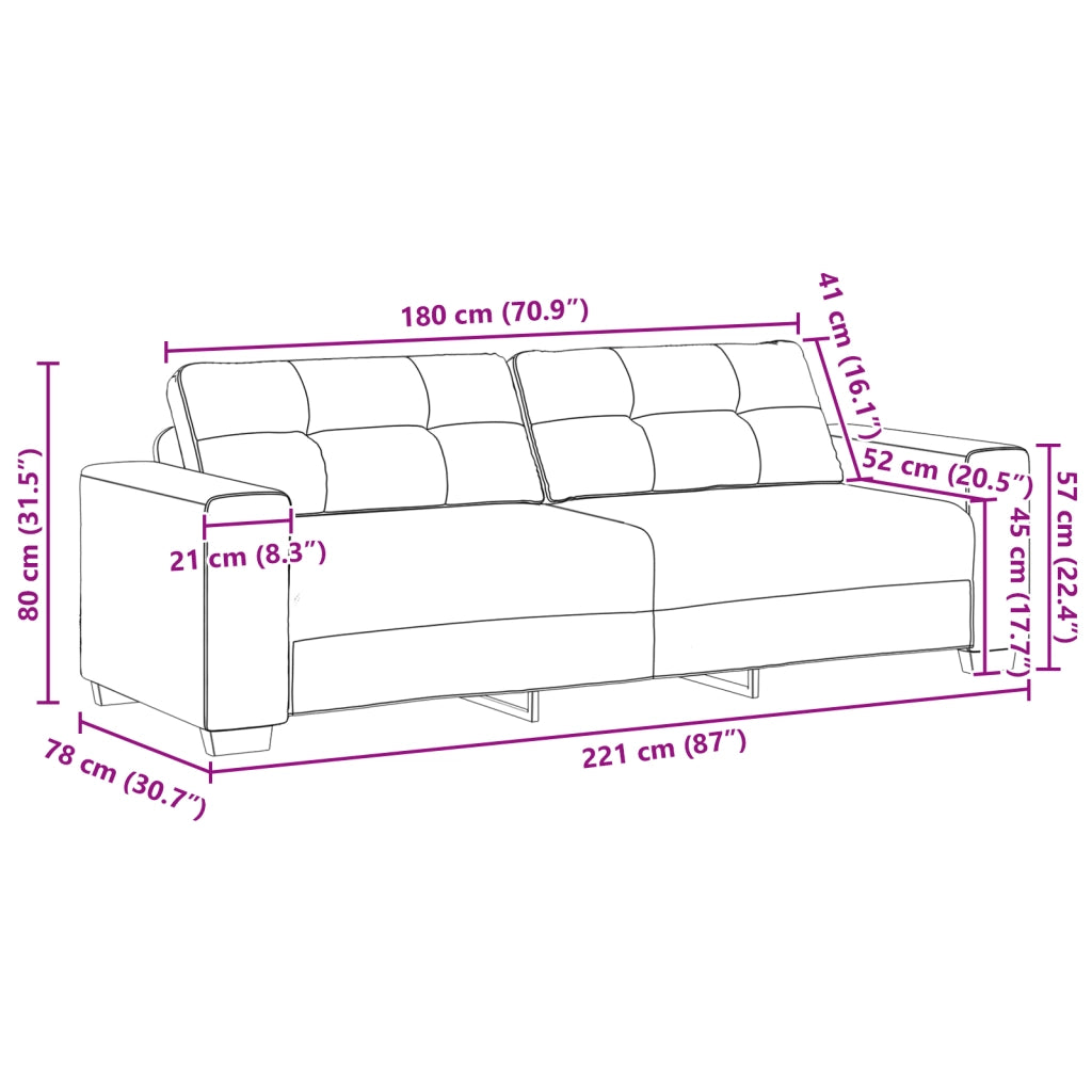 Set di divani 2 pcs Rosso Vino Tessuto 3324713
