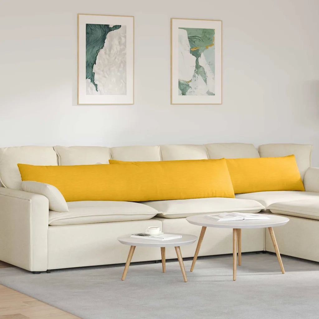 Cuscini da Divano 2 pz | Cuscini per sedie Giallo Chiaro 200 x 40 cm