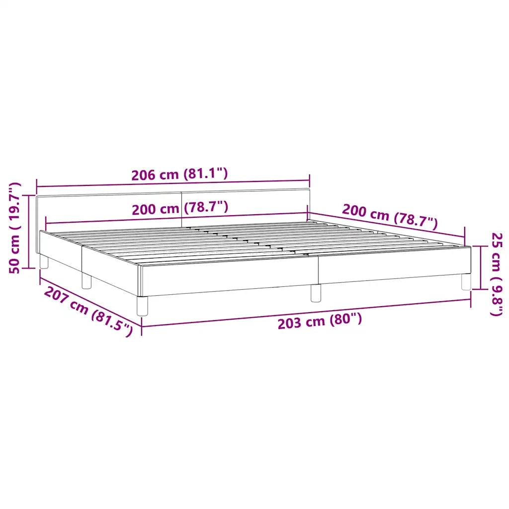 Giroletto senza Materasso Grigio Chiaro 200x200 cm Velluto 347591
