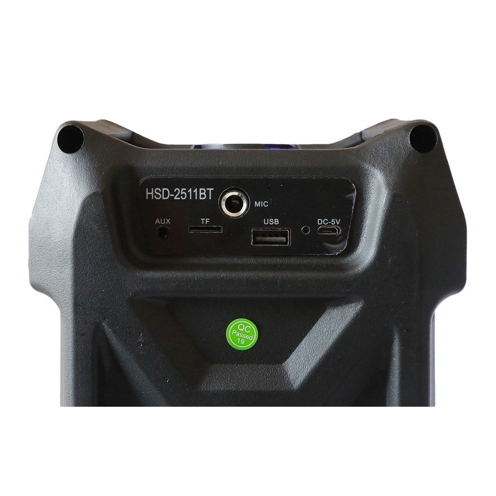Trade Shop - Cassa Speaker Fm Bluetooth Ricaricabile Sd Usb Aux 2 Portatile Microfono 2511bt -