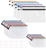 Pacchetto di 20 buste documentali con chiusura a righello, realizzato in materiale PVC, impermeabile e trasparente, 4x A4, 8x A5 e 8x A6 – ideale per casa, scuola e ufficio