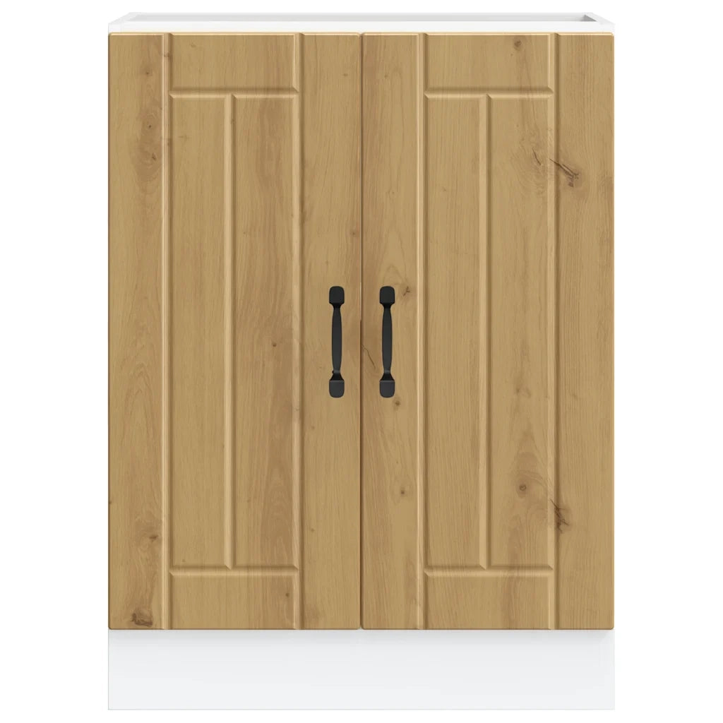 Mobile Base Lavello Lucca Rovere Artigianale Legno Multistrato 853686