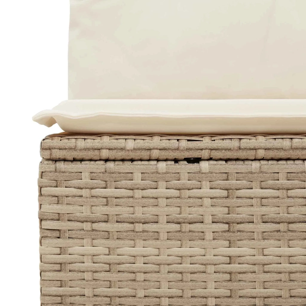 Divano da giardino con cuscino Nero e Bianco Crema polyrattan 3394480