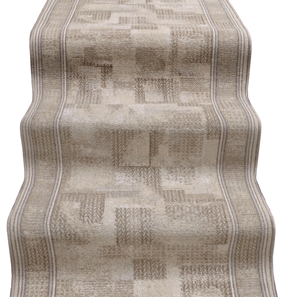 Passatoia Scala Scalinata Ingresso 67x80 Cm Bordata Tappeto Corridoio Gradini Antiscivolo Beige