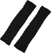 2 paia di calze calde e versatili, calzettoni per gambe, calze elastiche intrecciate calde, calze garré, riscaldatori per piedi caldi, adatti per abbigliamento interno ed esterno, 40*8cm, nero