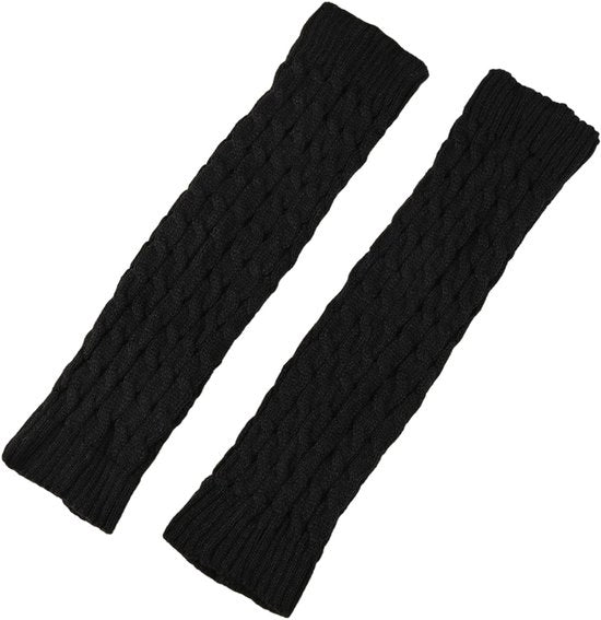2 paia di calze calde e versatili, calzettoni per gambe, calze elastiche intrecciate calde, calze garré, riscaldatori per piedi caldi, adatti per abbigliamento interno ed esterno, 40*8cm, nero