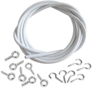 Set di corda per tende - 5 metri - con occhielli e ganci - resistente
