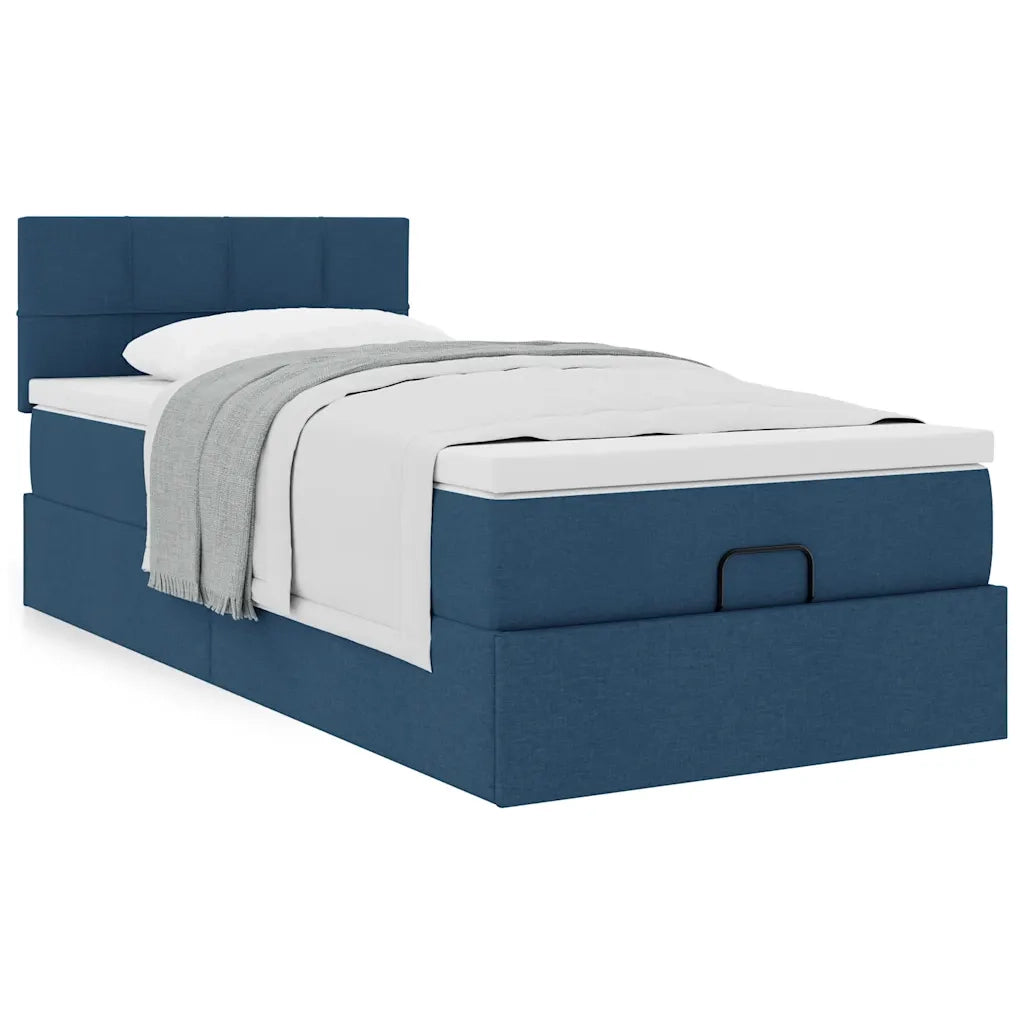 Pouf Letto con Materasso Blu 100x200 cm in Tessuto 3311441