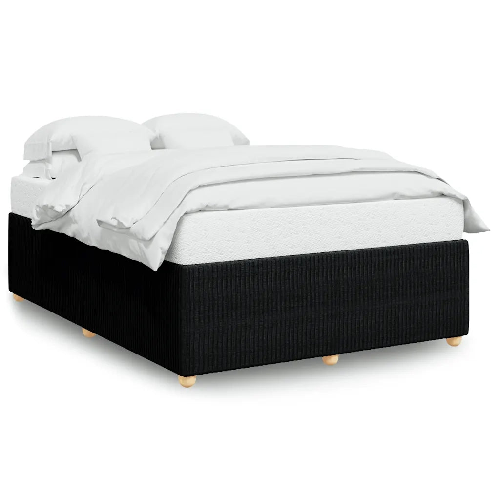 Letto matrimoniale | Letto per adulti | Giroletto senza Materasso Nero 140x190 cm in Tessuto