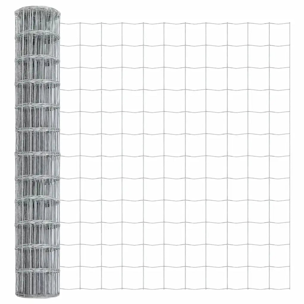 Recinzione da Giardino | Recinzione con Posto Argento 1 x 25 m Acciaio