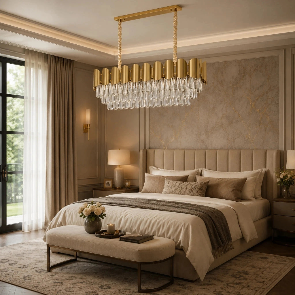 Lampada A Sospensione In Cristallo Swe101-cp Gold