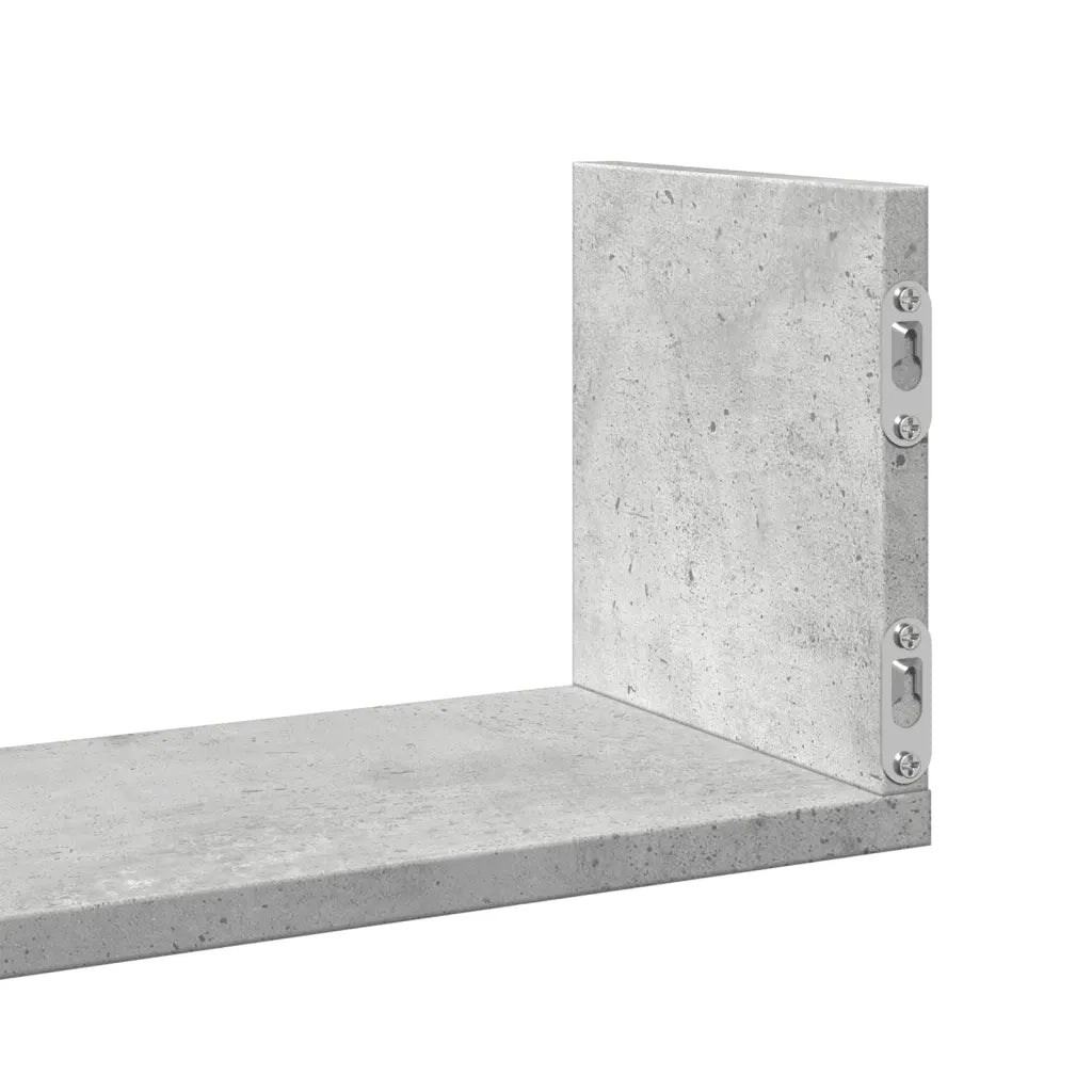3 pz Mensole a Parete | Scaffale Parete | Ripiano a parete Grigio Cemento 80x18x18 cm in Truciolato