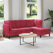Set di mobili per il soggiorno 4 pcs Rosso Vino Velluto 3413750