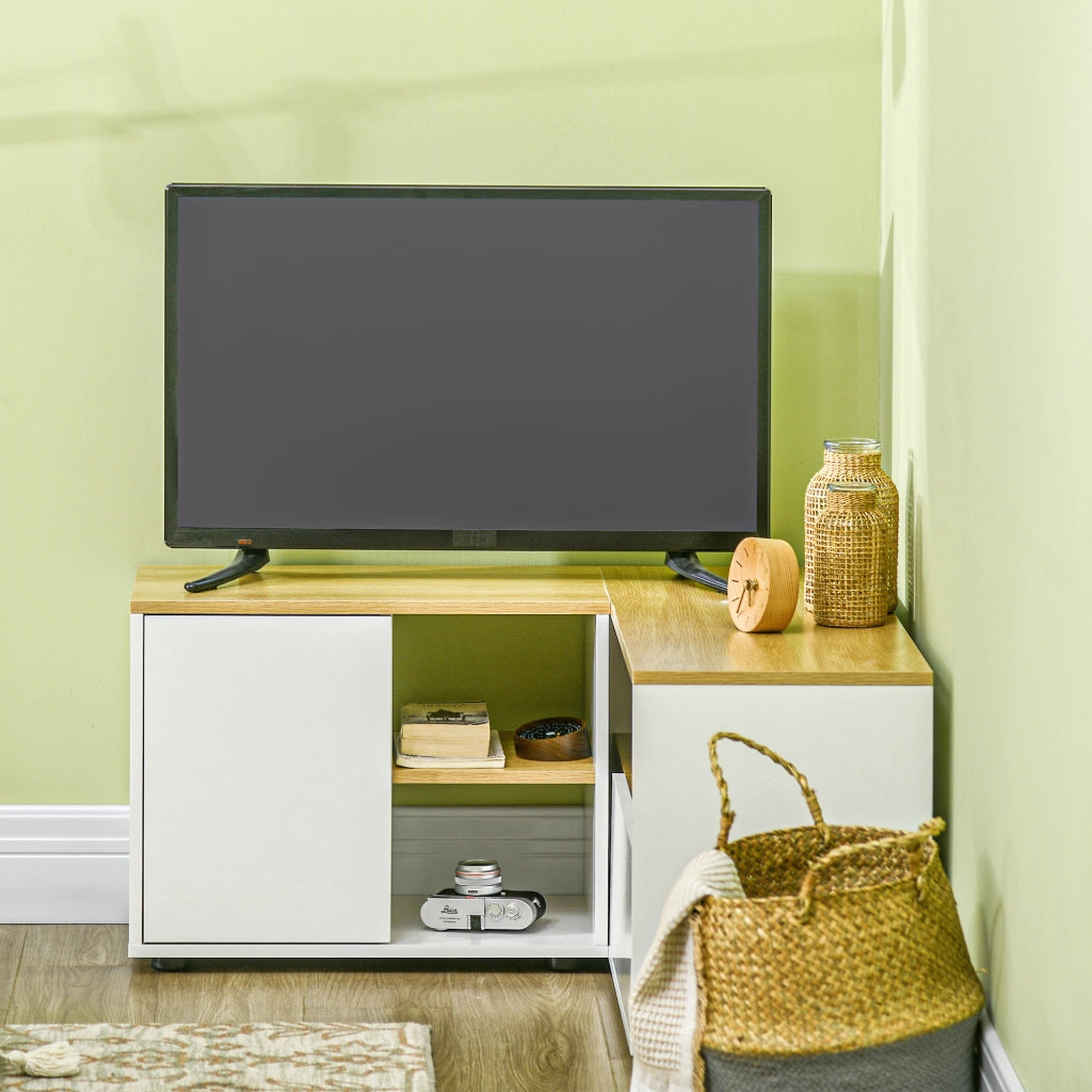 Mobile TV ad angolo 90x90 ¨C Xylo ¨C truciolato 3 ripiani 2 ante 40 pollici