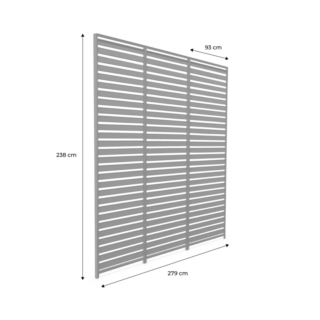 Set di 3 persiane 1m per pergola bioclimatica, bianco