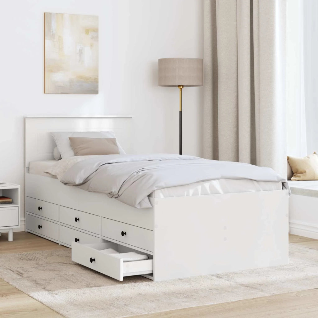 Daybed con cassetto Bianco e Nero 75 x 190 cm Legno multistrato 3408536