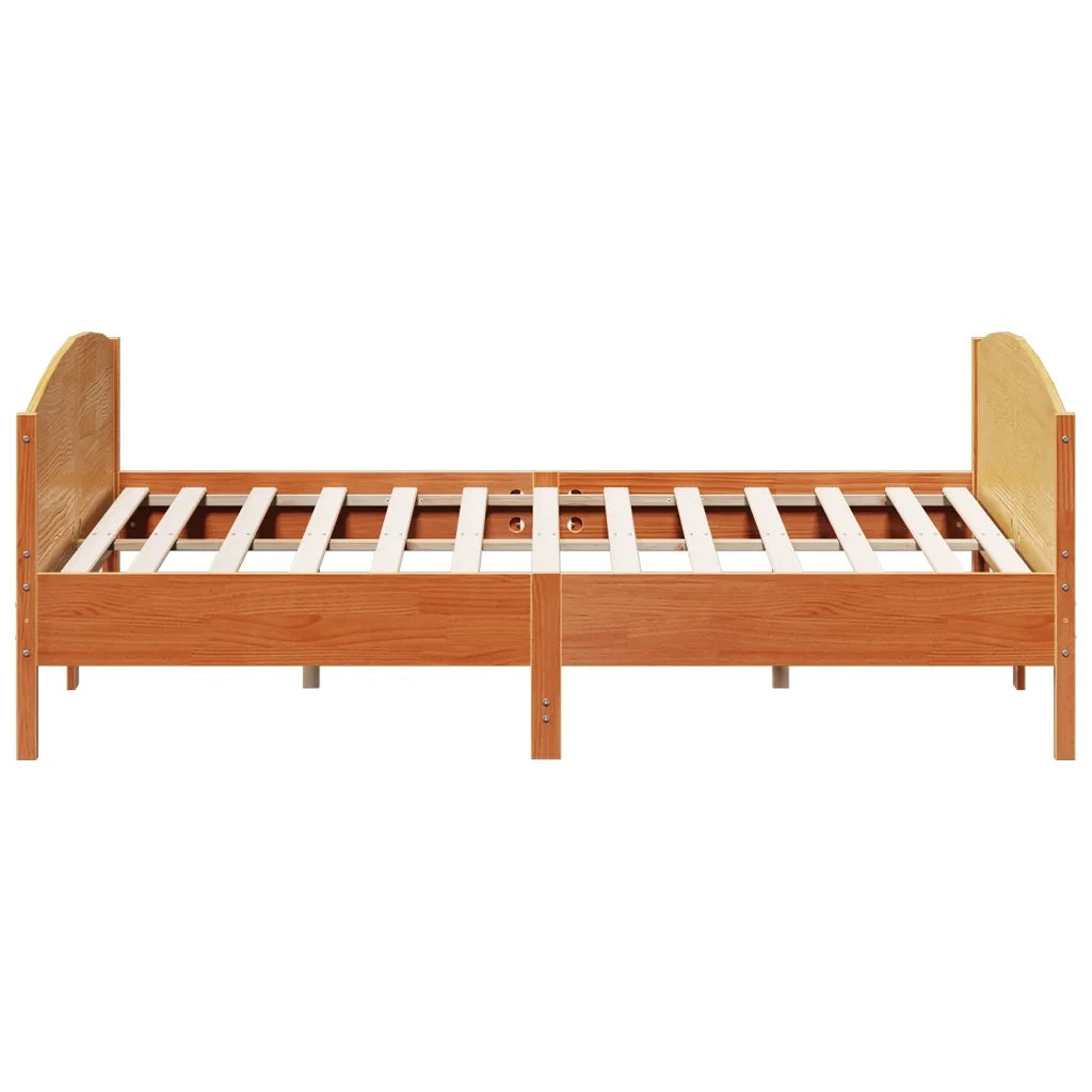 Giroletto senza Materasso-Struttura Letto Marrone Cera 180x200 cm Legno di Pino 425019