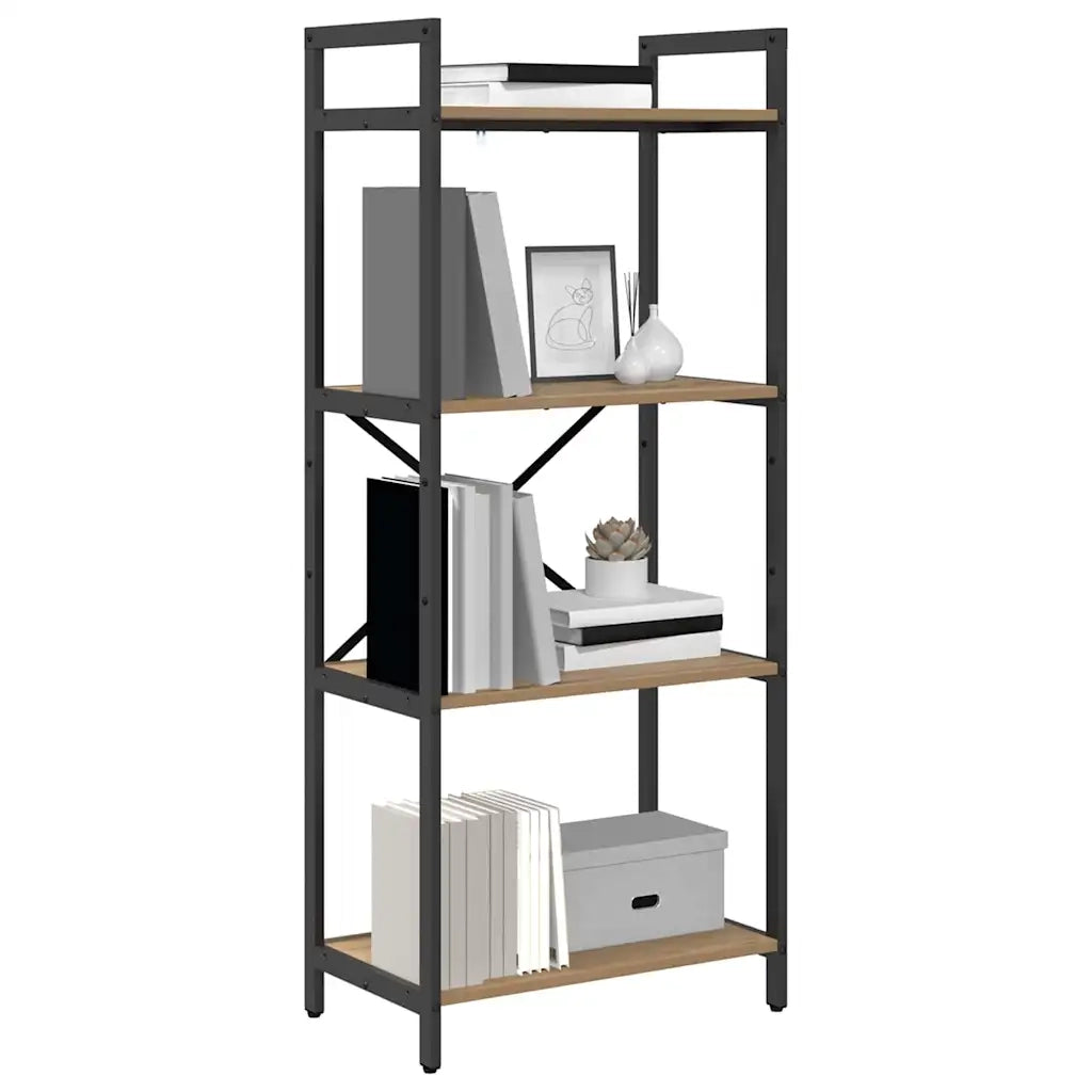 Libreria-Scaffale per Libri-Mobile di Stoccaggio Rovere artigianale 56 x 34 x 133,5 cm