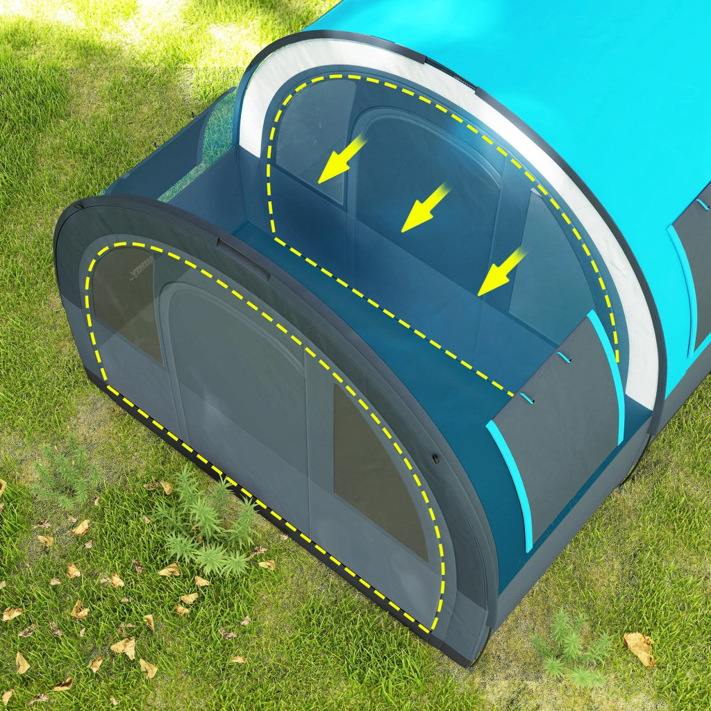 Tenda da Campeggio 3 Posti ¨C Minimal ¨C Grigio e Blu, 480x260x200 cm