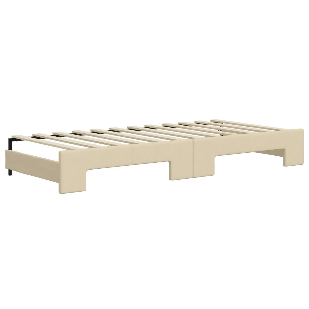 Divano Letto con Letto Estraibile-Sofa Letto-Daybed Crema 90x200 cm in Tessuto 181436