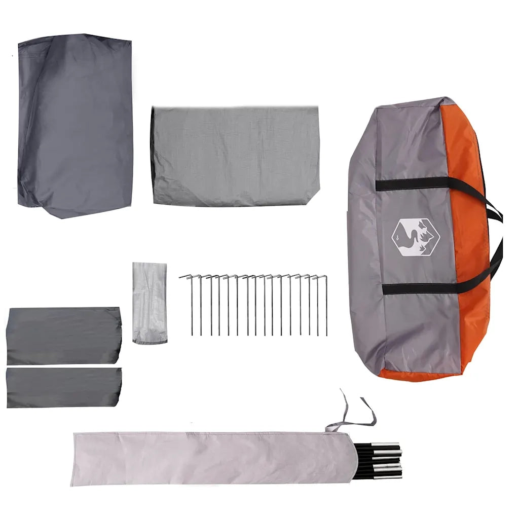 Tenda per famiglie 10 persone con tetto Grigio e arancione 42004082