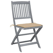 Sedie da Giardino Pieghevoli 4pz con Cuscini in Massello Acacia 3064566