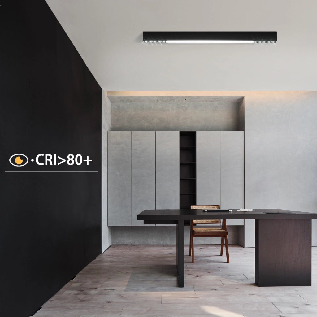 ZMH Lampada da soffitto LED nera da 80 cm con telecomando per camera da letto e ufficio
