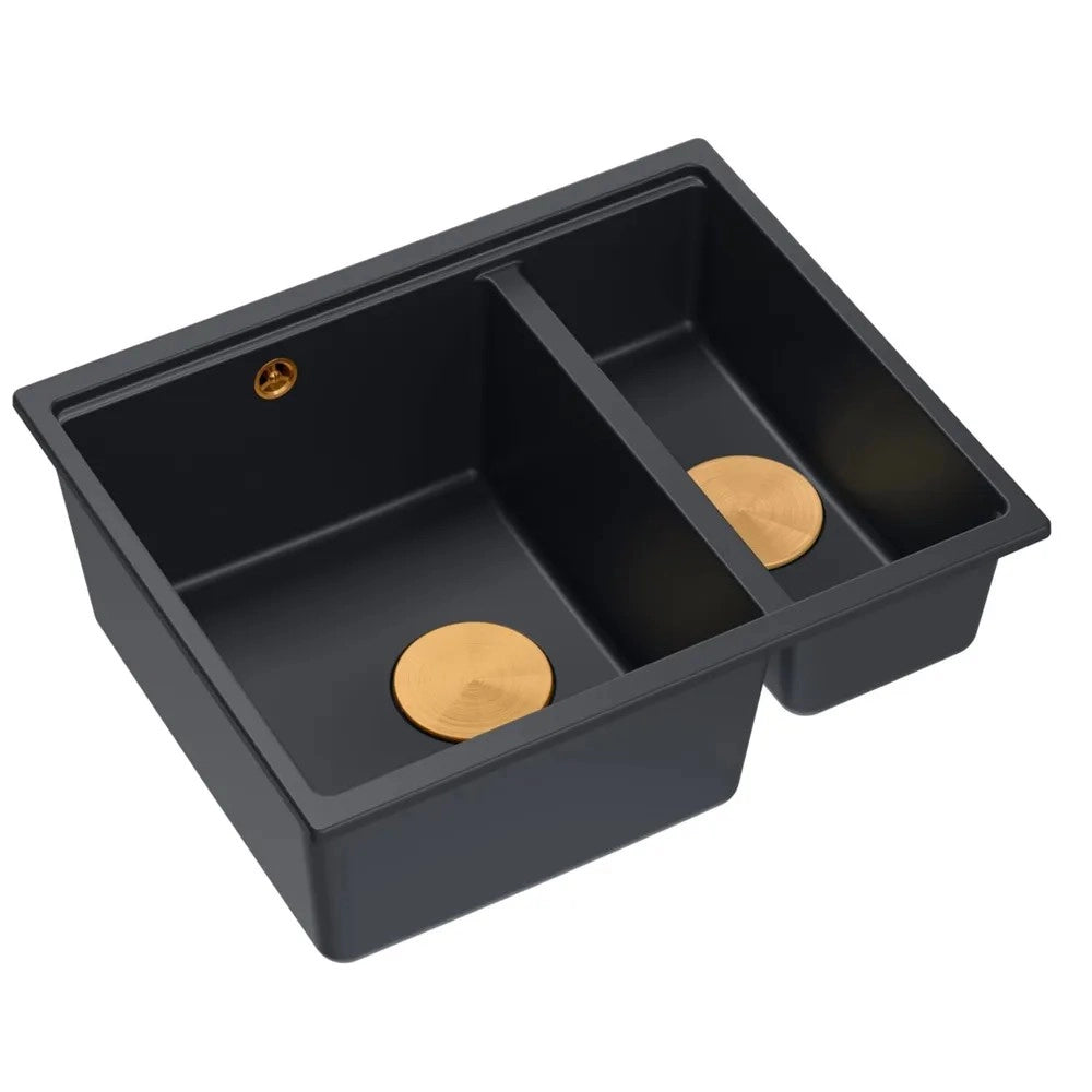Lavello In Granito Logan 150 Black Tappo nero